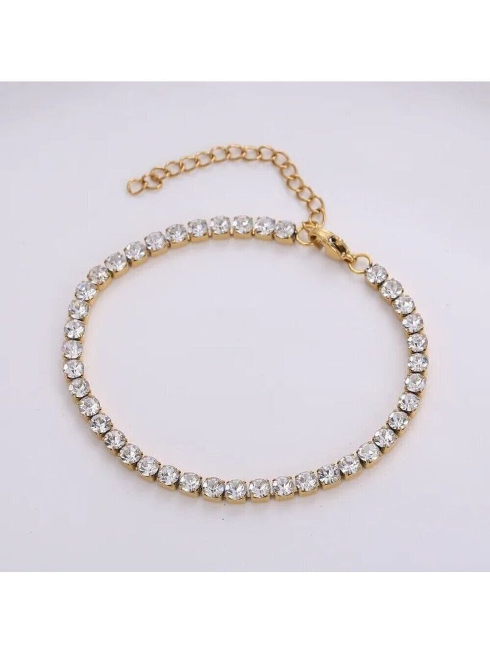 18K Gold Plated Tennis Bracelet – Zircon Stones